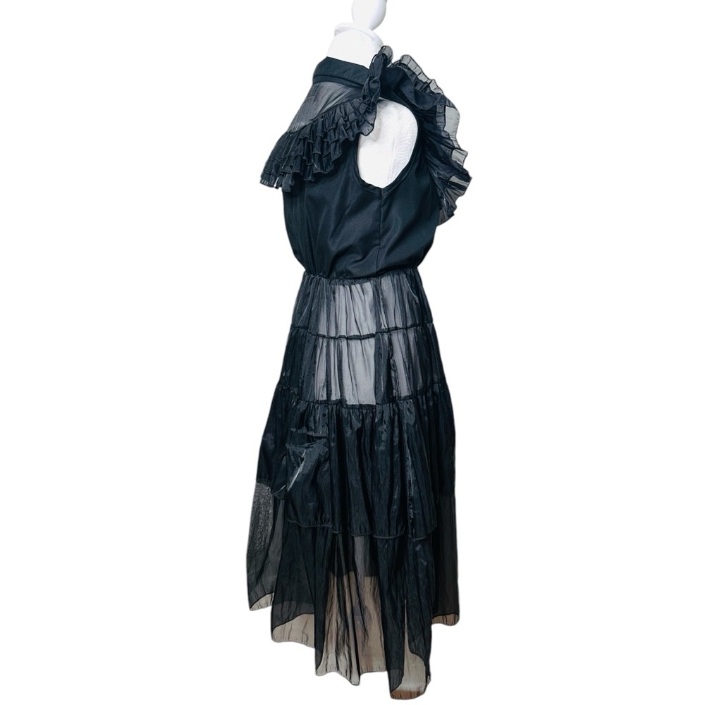 VINTAGE SHEER RARE RUFFLED DRESS - Picture 7 of 7